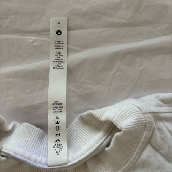 Lululemon Tshirt Bodysuit White Heavyweight Cotton Open Back Short Sleeve Medium - Picture 6 of 8